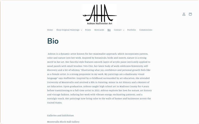 Meet the Artist before the redesign
